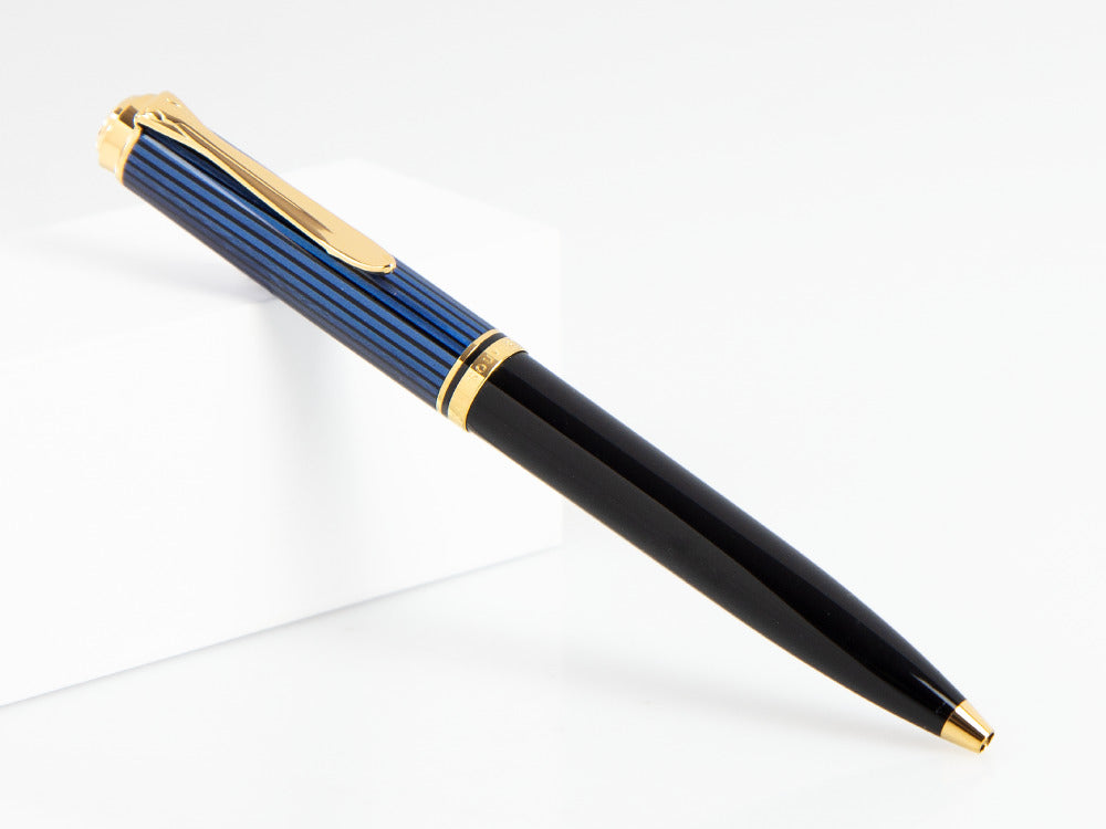Pelikan K600 Kugelschreiber, Schwarz und blau, Vergoldete Beschläge, 988378