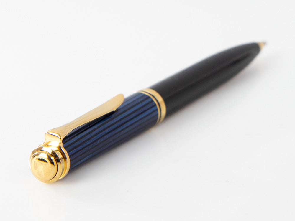 Pelikan K600 Kugelschreiber, Schwarz und blau, Vergoldete Beschläge, 988378