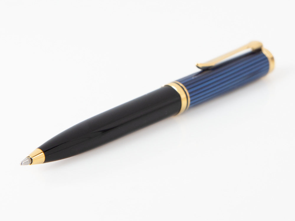 Pelikan K600 Kugelschreiber, Schwarz und blau, Vergoldete Beschläge, 988378