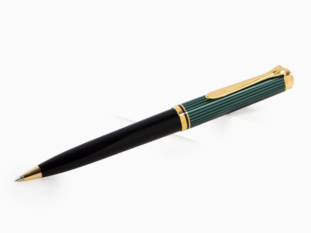 Pelikan K800 Kugelschreiber, Schwarz und grün, Vergoldete Beschläge, 987834
