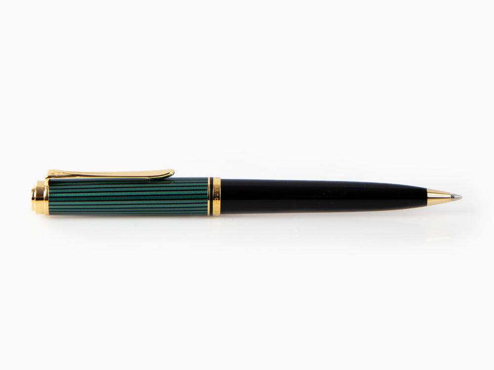 Pelikan K800 Kugelschreiber, Schwarz und grün, Vergoldete Beschläge, 987834