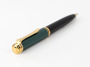 Pelikan K800 Kugelschreiber, Schwarz und grün, Vergoldete Beschläge, 987834