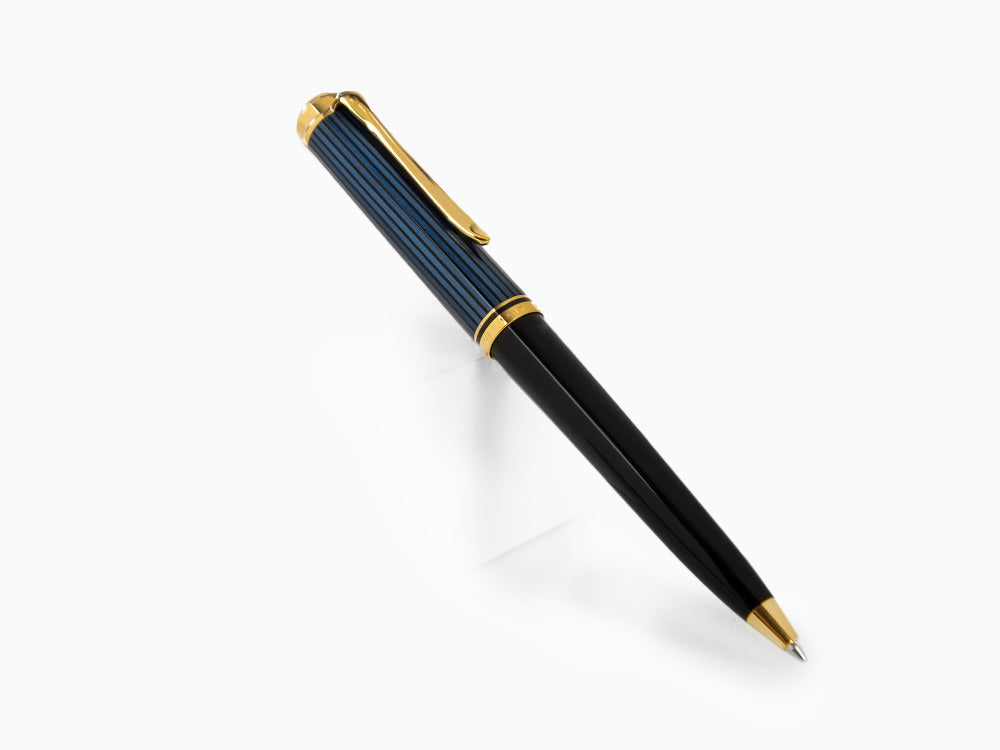 Pelikan K800 Kugelschreiber, Schwarz und blau, Vergoldete Beschläge, 987842