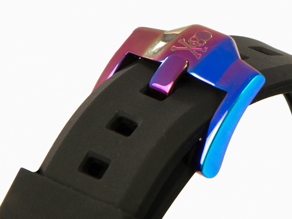 Philipp Plein The Skull Rainbow Quartz Uhr, PVD, Schwarz, 44 mm, PWAAA2123