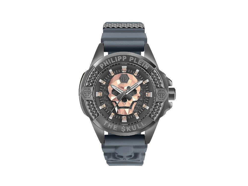 Philipp Plein The Skull Quartz Uhr, Grau, 44 mm, Mineral Glas, PWAAA2324