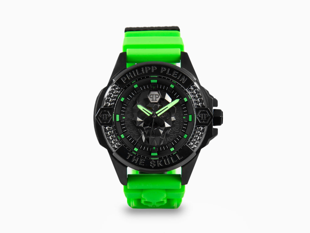 Philipp Plein The Skull Quartz Uhr, PVD, Schwarz, 44 mm, Mineral Glas, PWAAA2524