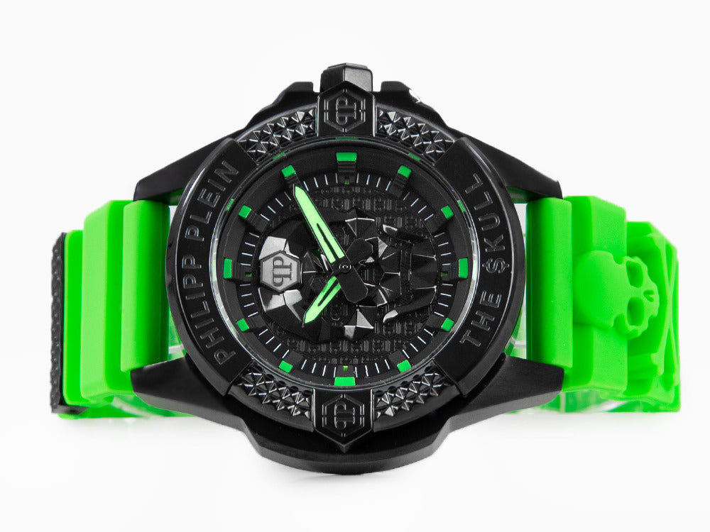 Philipp Plein The Skull Quartz Uhr, PVD, Schwarz, 44 mm, Mineral Glas, PWAAA2524