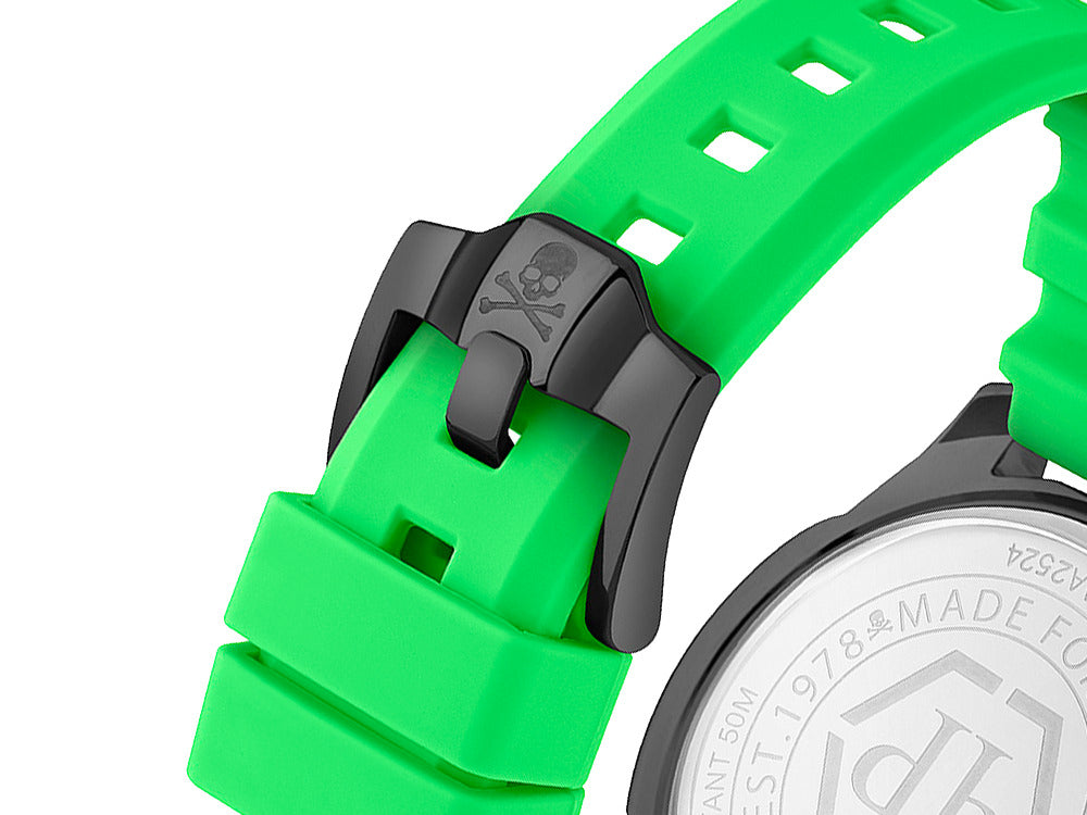 Philipp Plein The Skull Quartz Uhr, PVD, Schwarz, 44 mm, Mineral Glas, PWAAA2524