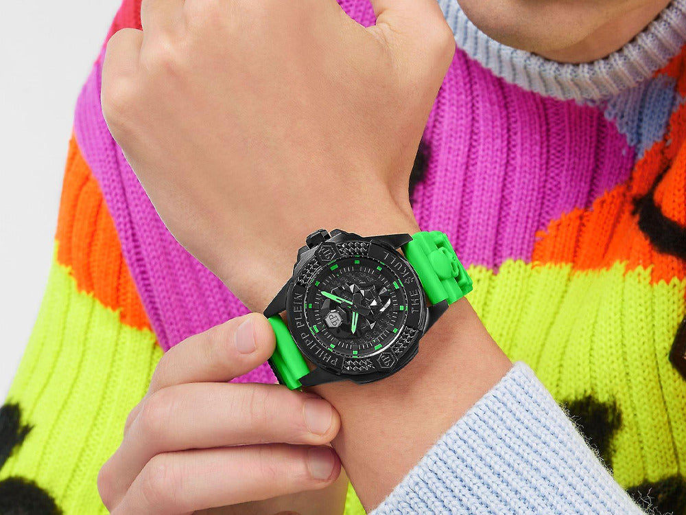 Philipp Plein The Skull Quartz Uhr, PVD, Schwarz, 44 mm, Mineral Glas, PWAAA2524