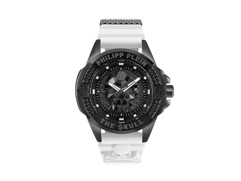 Philipp Plein The Skull Quartz Uhr, PVD, Schwarz, 44 mm, Mineral Glas, PWAAA2624