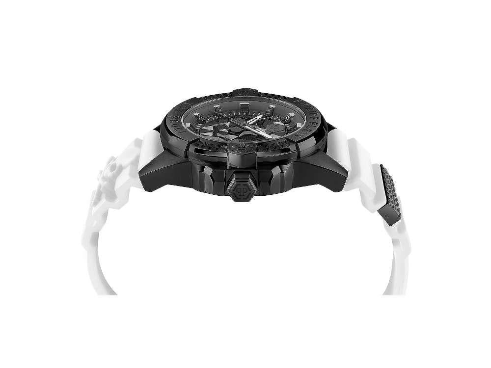 Philipp Plein The Skull Quartz Uhr, PVD, Schwarz, 44 mm, Mineral Glas, PWAAA2624