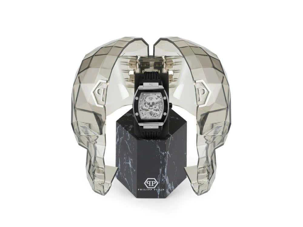 Philipp Plein The Skeleton Automatik Uhr, PVD, Silber, 44 mm, PWBAA2023