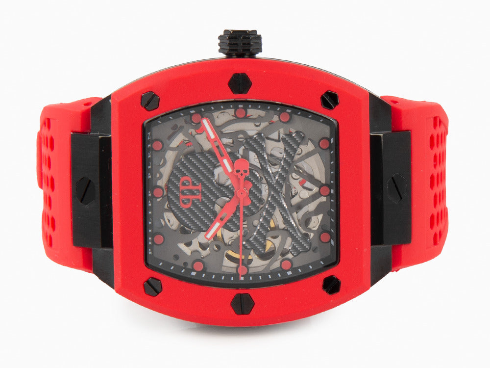 Philipp Plein The Skeleton Automatik Uhr, PVD, Grau, 44 mm, PWBAA2224
