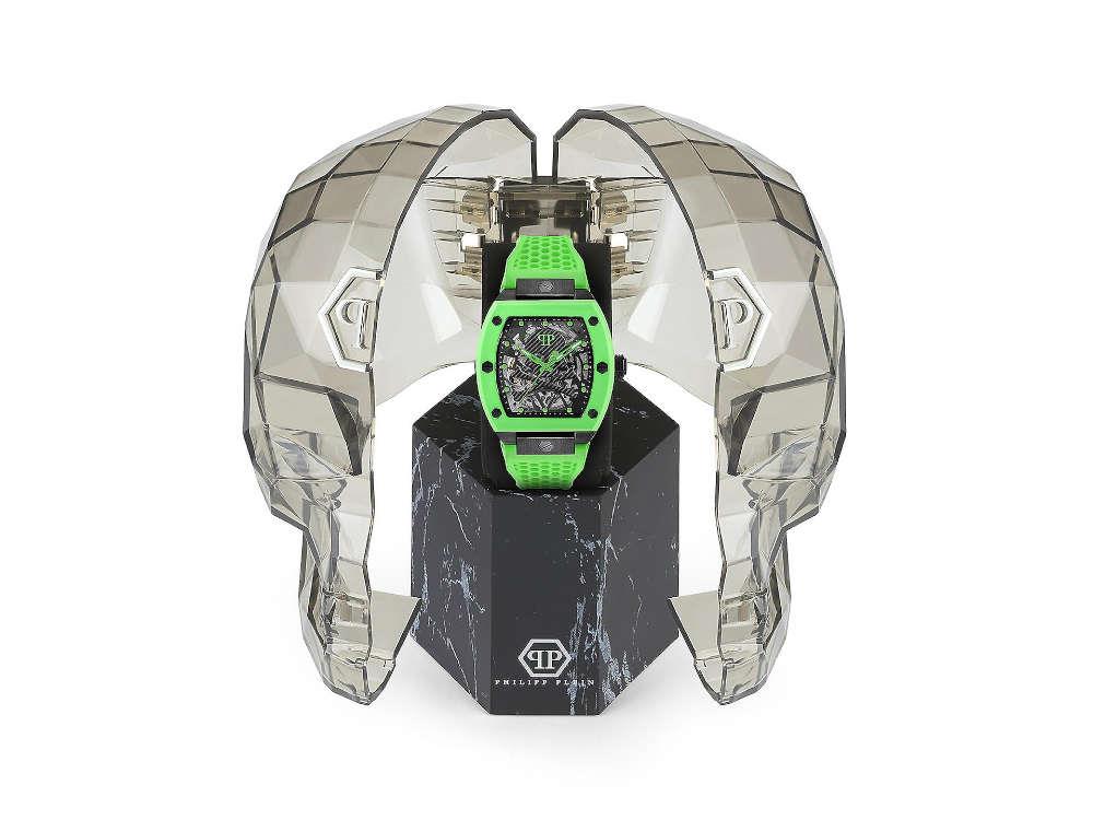 Philipp Plein The Skeleton Automatik Uhr, PVD, Grau, 44 mm, PWBAA2324