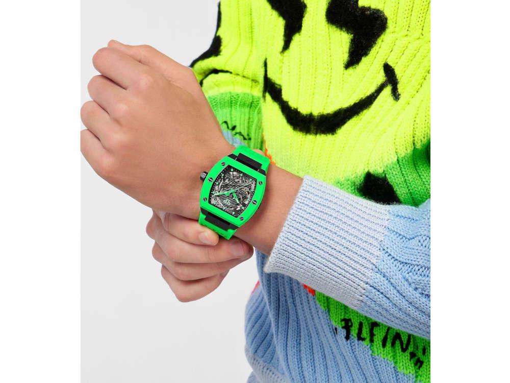 Philipp Plein The Skeleton Automatik Uhr, PVD, Grau, 44 mm, PWBAA2324