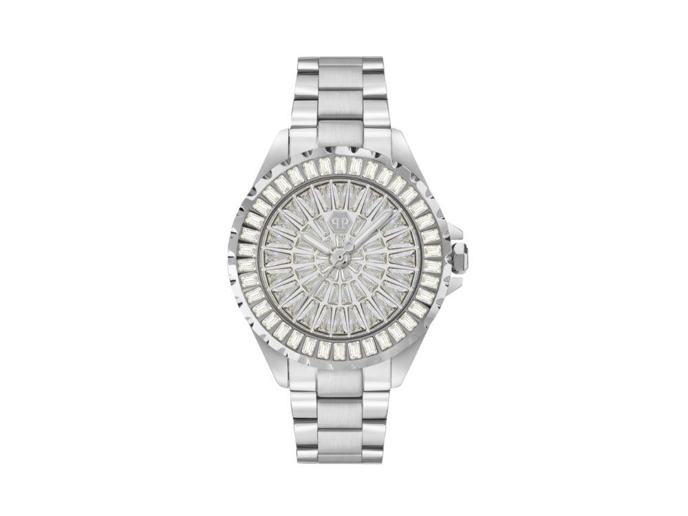 Philipp Plein Heaven Quartz Uhr, Silber, 34 mm, Mineral Glas, PWEHA0326
