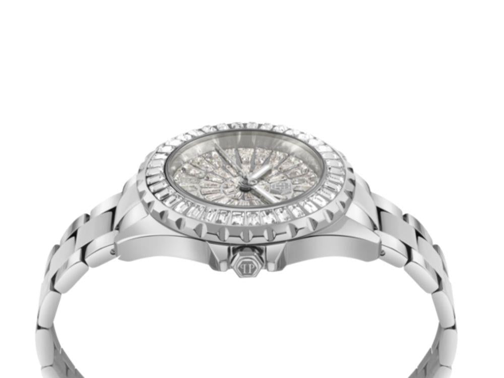 Philipp Plein Heaven Quartz Uhr, Silber, 34 mm, Mineral Glas, PWEHA0326