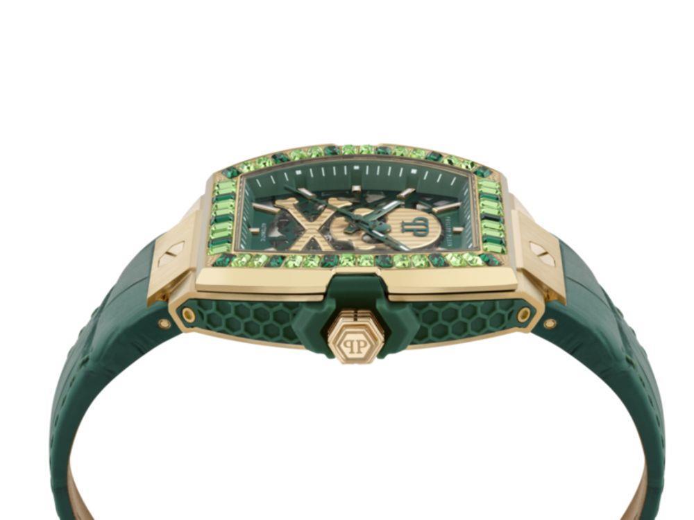Philipp Plein The Skeleton Baguetes Automatik Uhr, Grün, 44 mm, PWJHA0226