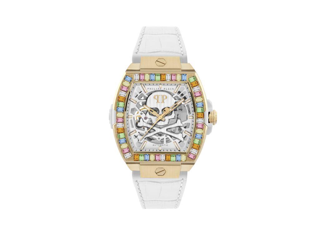 Philipp Plein The Skeleton Baguettes Automatik Uhr, Weiss, PWJHA0326