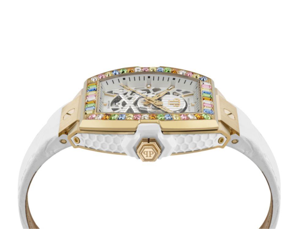Philipp Plein The Skeleton Baguettes Automatik Uhr, Weiss, PWJHA0326