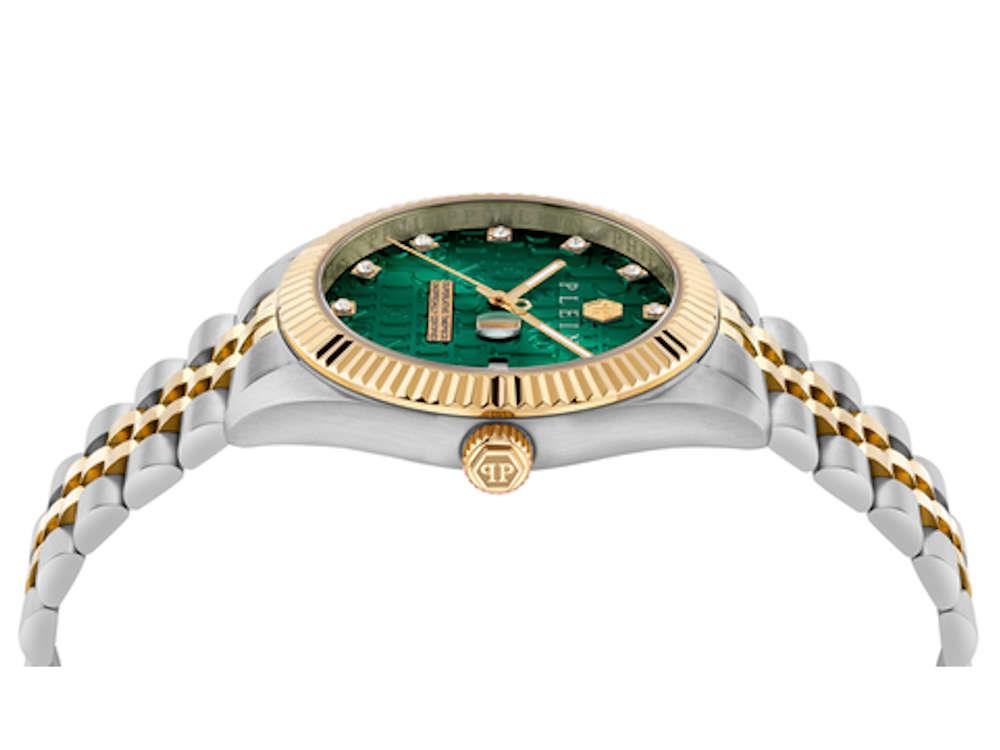 Philipp Plein Superlative Date Quarz Uhr, Grün, 41 mm, PWMFA0325