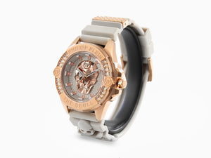 Philipp Plein The Skull 41 mm Quartz Uhr, PVD Rose Gold, Taupe, 41  