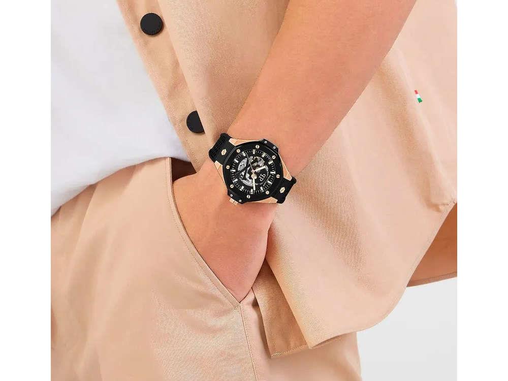 Philipp Plein Skeleton Royal Automatik Uhr, PVD Gold, Schwarz, 46 mm, PWPFA0224