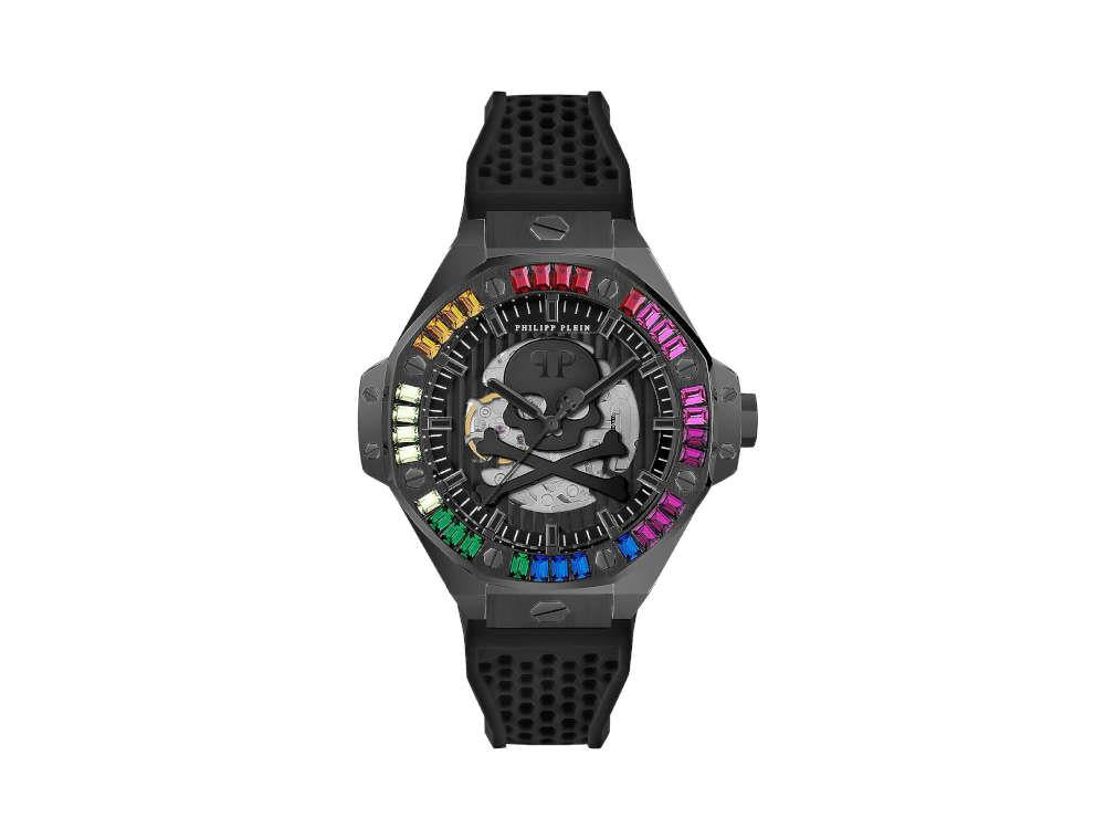 Philipp Plein Skeleton Royal Automatik Uhr, PVD, Schwarz, 46 mm, PWPFA0424