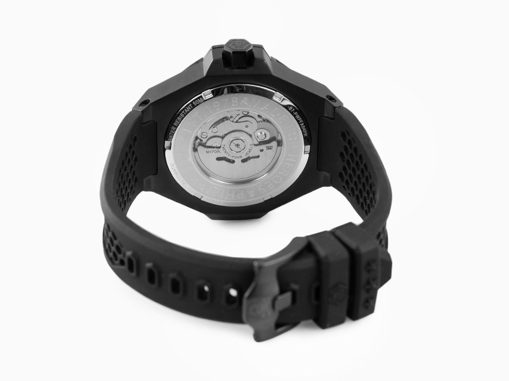 Philipp Plein Skeleton Royal Automatik Uhr, PVD, Schwarz, 46 mm, PWPFA0424