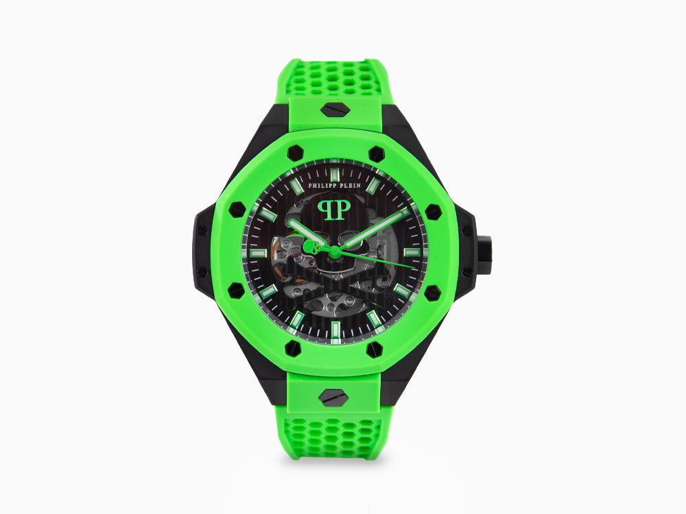 Philipp Plein Skeleton Royal Automatik Uhr, PVD, Schwarz, 46 mm, PWPFA0624