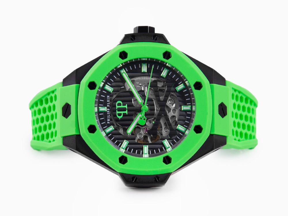 Philipp Plein Skeleton Royal Automatik Uhr, PVD, Schwarz, 46 mm, PWPFA0624