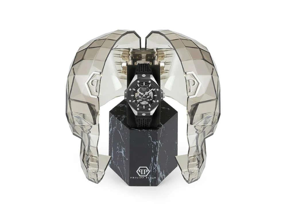 Philipp Plein Skeleton Royal Automatik Uhr, Schwarz, 46 mm, PWPFA0824