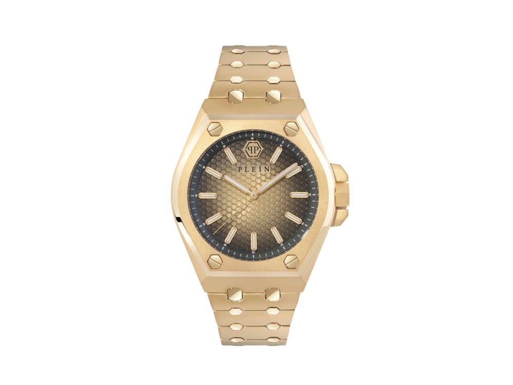 Philipp Plein Extreme Gent Quartz Uhr, PVD Gold, Braun, 43 mm, PWPMA0324