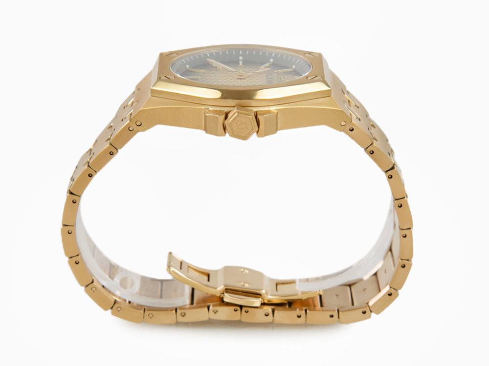 Philipp Plein Extreme Gent Quartz Uhr, PVD Gold, Braun, 43 mm, PWPMA0324
