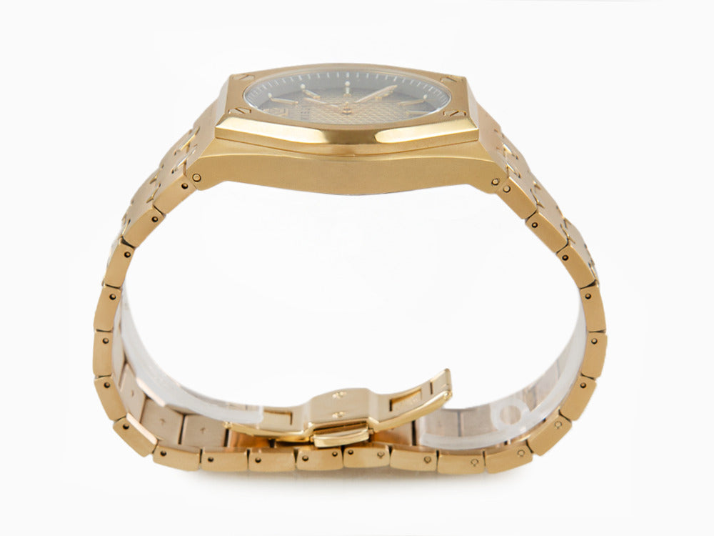 Philipp Plein Extreme Gent Quartz Uhr, PVD Gold, Braun, 43 mm, PWPMA0324