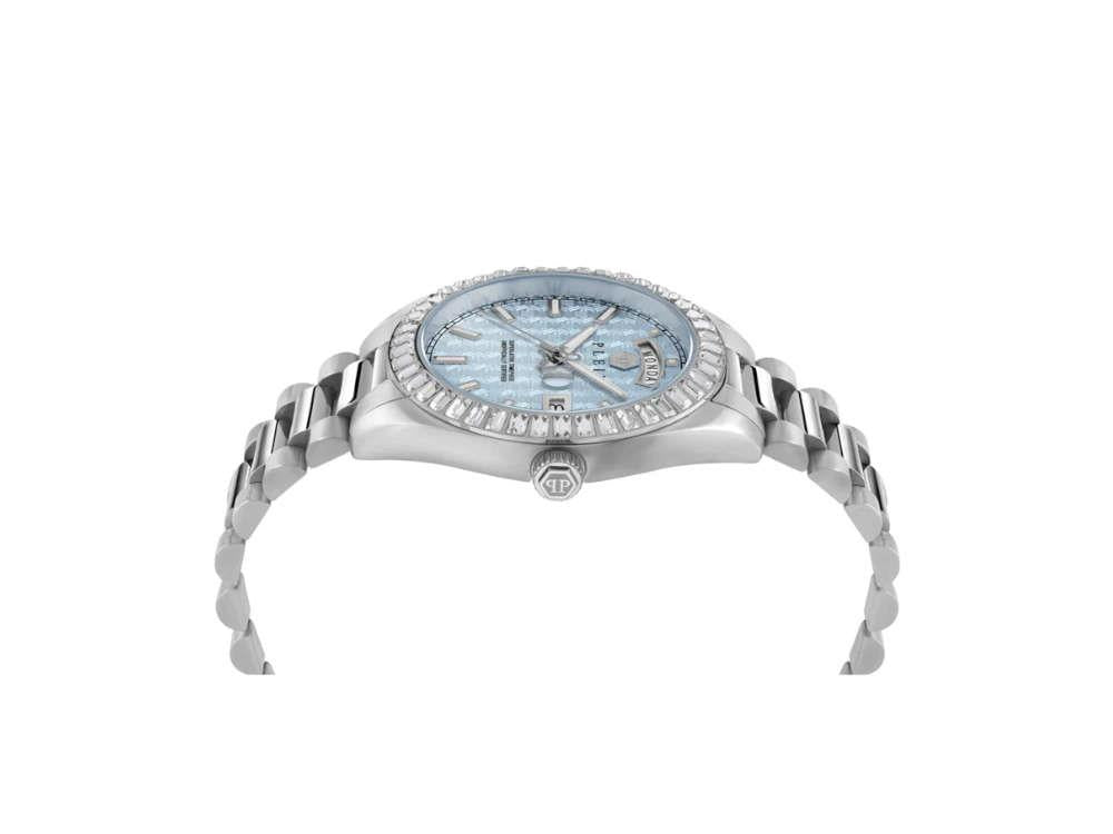 Philipp Plein Date Superlative Quartz Uhr, Blau, 42 mm, Mineral Glas, PWPNA0524