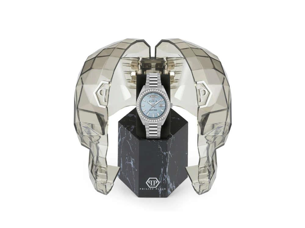 Philipp Plein Date Superlative Quartz Uhr, Blau, 42 mm, Mineral Glas, PWPNA0524