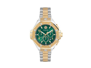 Philipp Plein Chrono Royal Quartz Uhr, PVD Gold, Grün, 46 mm, PWPRA0324