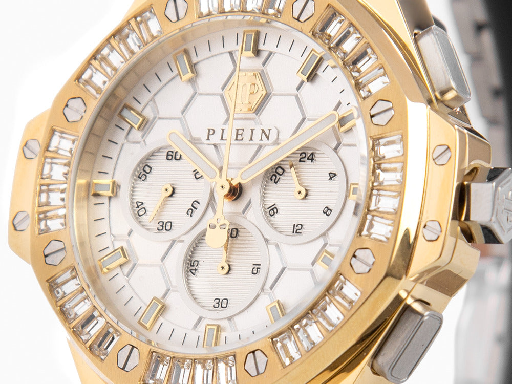 Philipp Plein Plein Chrono Royal Quartz Uhr, PVD Gold, 42 mm, PWPSA0324