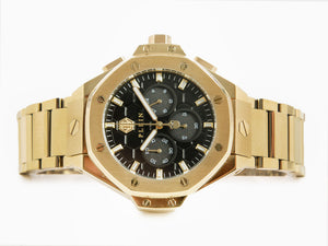 Philipp Plein Plein Chrono Royal Quartz Uhr, PVD Gold, Schwarz, 42 mm, PWPSA0424