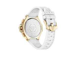 Philipp Plein Plein Chrono Royal Quartz Uhr, PVD Gold, Weiss, 42 mm, PWPSA0624