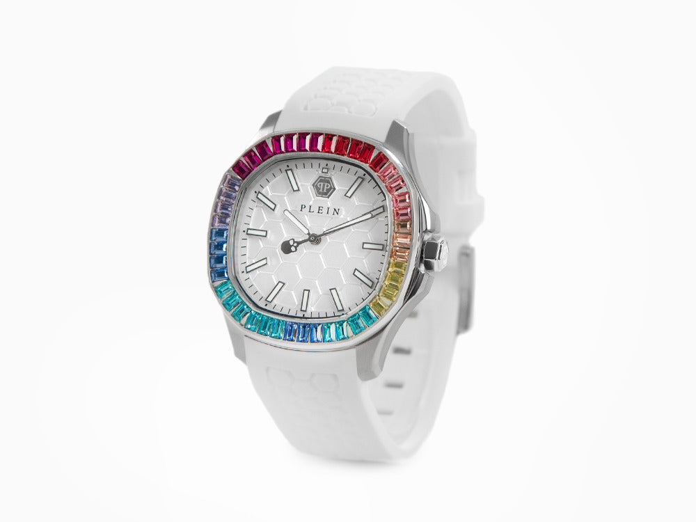 Philipp Plein Lady Quartz Uhr, Weiss, 38 mm, Mineral Glas, PWTAA0223
