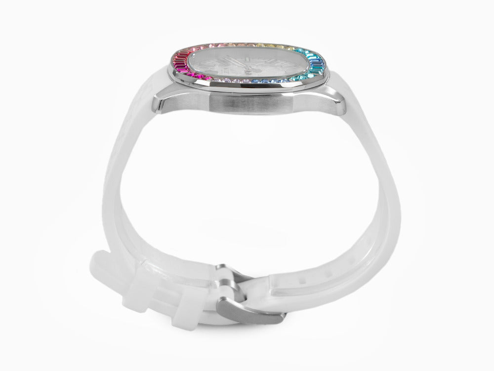 Philipp Plein Lady Quartz Uhr, Weiss, 38 mm, Mineral Glas, PWTAA0223