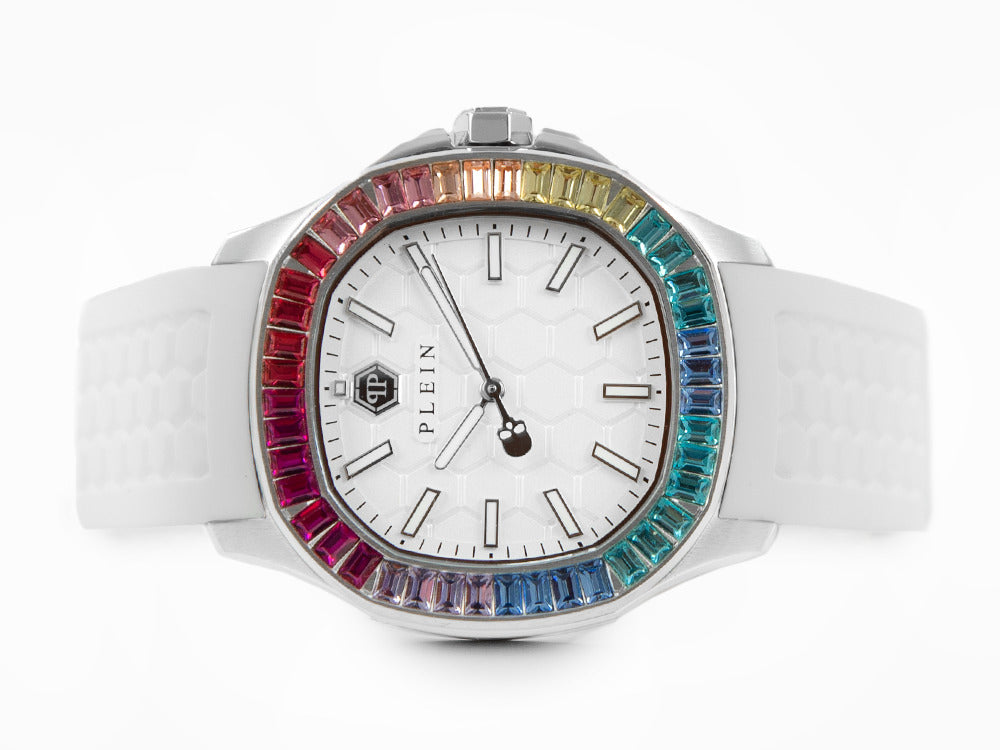Philipp Plein Lady Quartz Uhr, Weiss, 38 mm, Mineral Glas, PWTAA0223