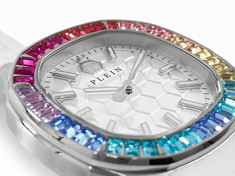 Philipp Plein Lady Quartz Uhr, Weiss, 38 mm, Mineral Glas, PWTAA0223