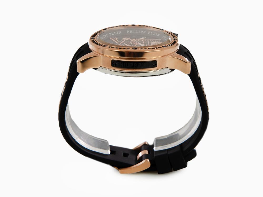 Philipp Plein Rich Automatik Uhr, PVD Gold, Schwarz, 46 mm, PWUAA0323