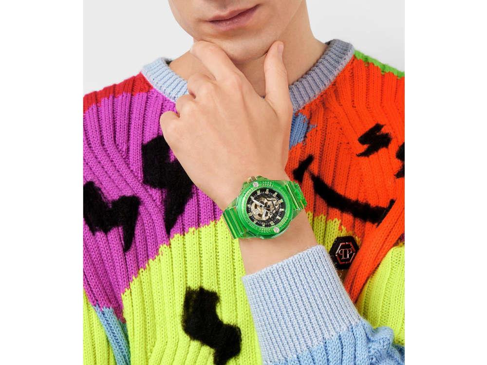 Philipp Plein The Skull Scuba Duba Quartz Uhr, PVD, Schwarz, 44 mm, PWWAA0924