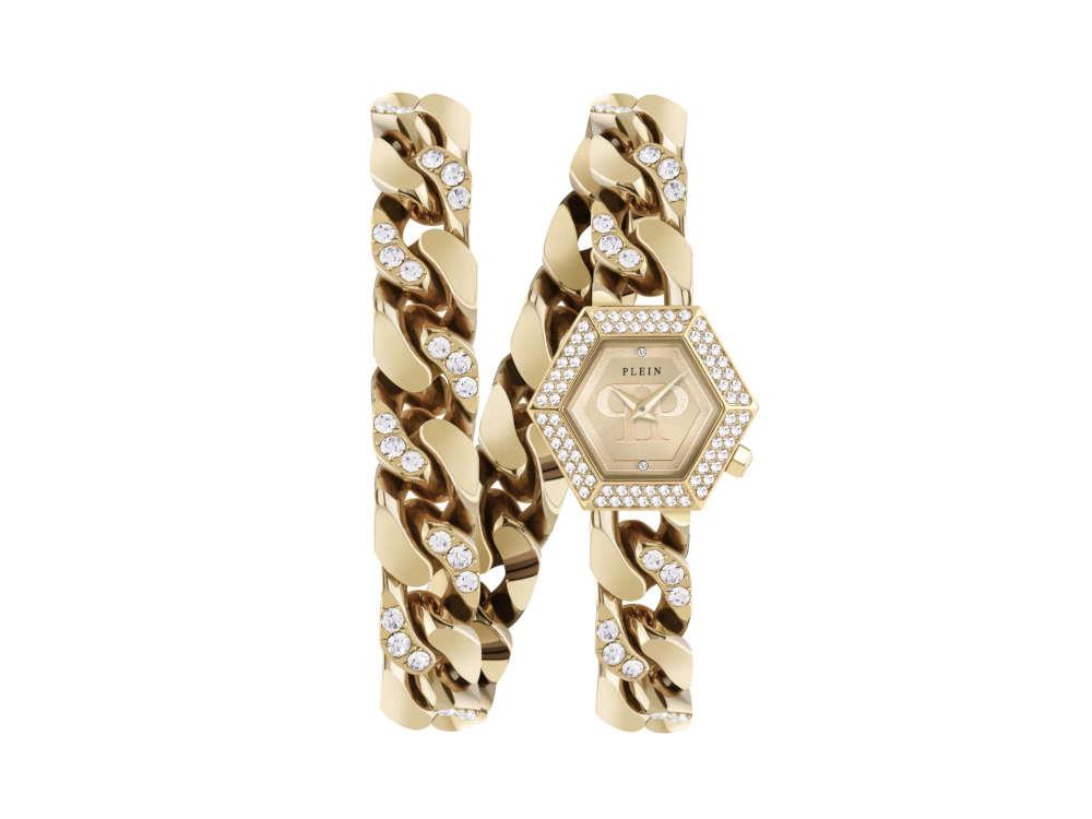 Philipp Plein The Hexagon Groumette Lady Quartz Uhr, Golden, 28 mm, PWWBA0523