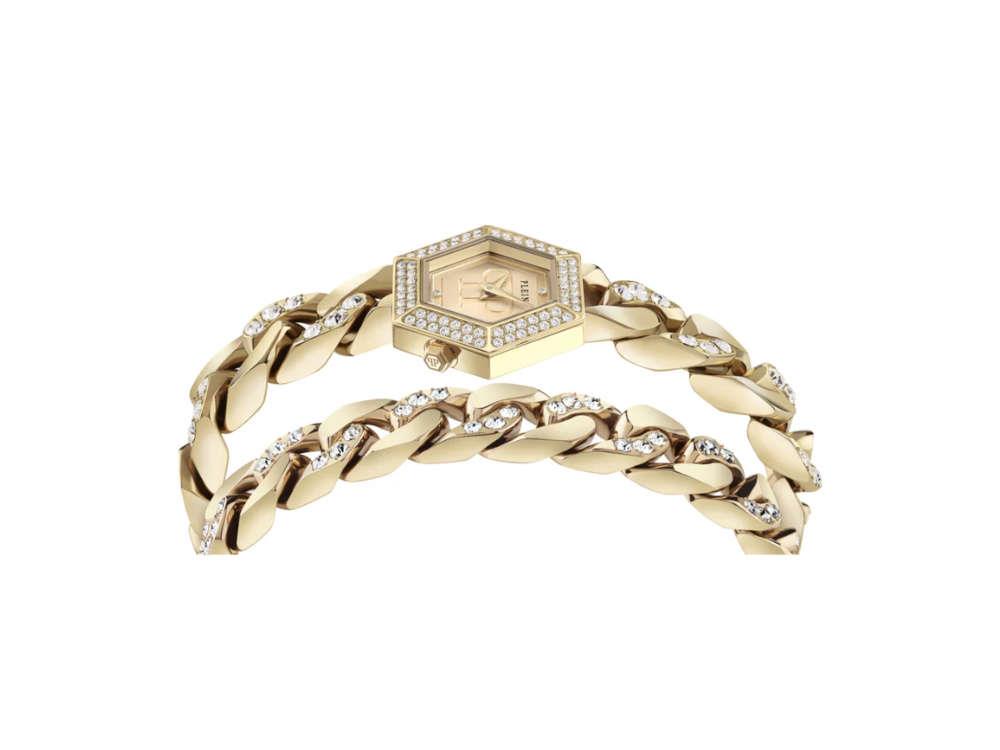 Philipp Plein The Hexagon Groumette Lady Quartz Uhr, Golden, 28 mm, PWWBA0523
