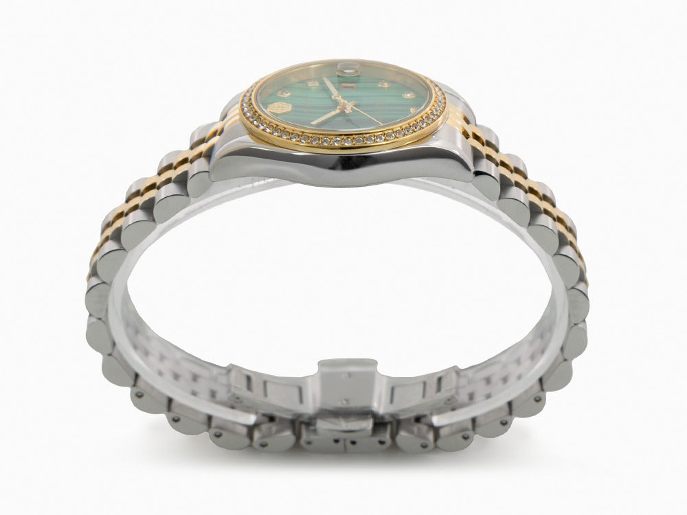 Philipp Plein Date Superlative Quartz Uhr, PVD Gold, Grün, 34 mm, PWYAA0523